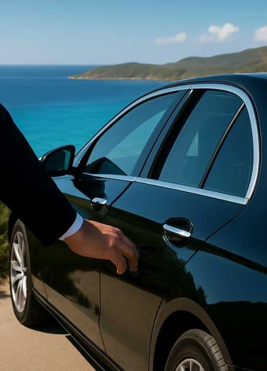 Transfert aéroport de Cagliari et service de chauffeur privé en Sardaigne avec Mercedes Classe E premium par Elmastransfer